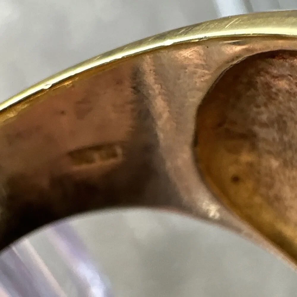 SETA 925 Gold Plated Silver Ring w/ Diamond Accents – Size 8 – 11.9g Unisex